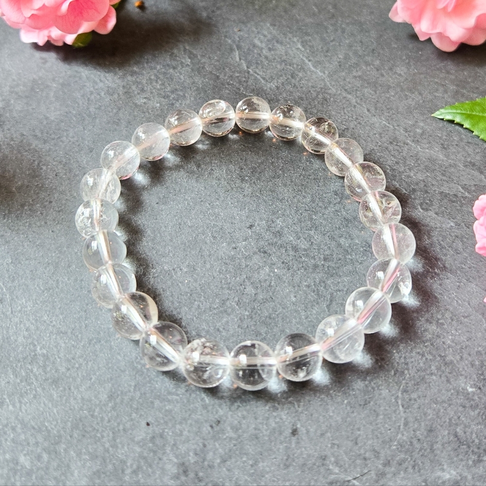 NWT Soul Charms Clear Quartz Crystal Beaded Bracelet